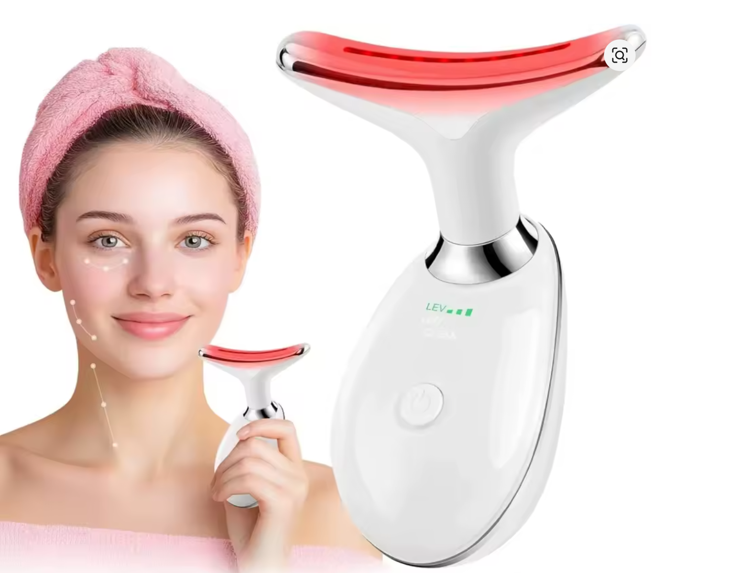 7-Color LED Face &amp; Neck Lifting Massager   Professional Anti-Aging Beauty Device