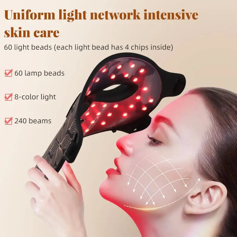 LED Light Therapy Face & Neck Mask 8 Colors Professional Anti-Aging & Acne Treatment