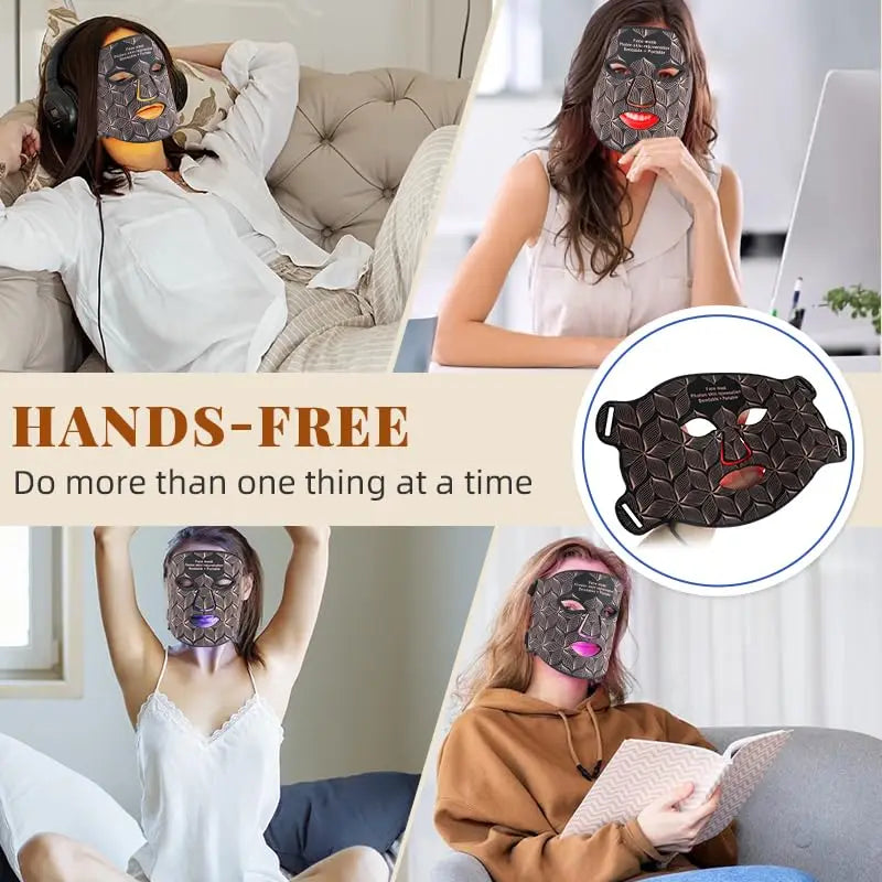 LED Light Therapy Face & Neck Mask 8 Colors Professional Anti-Aging & Acne Treatment