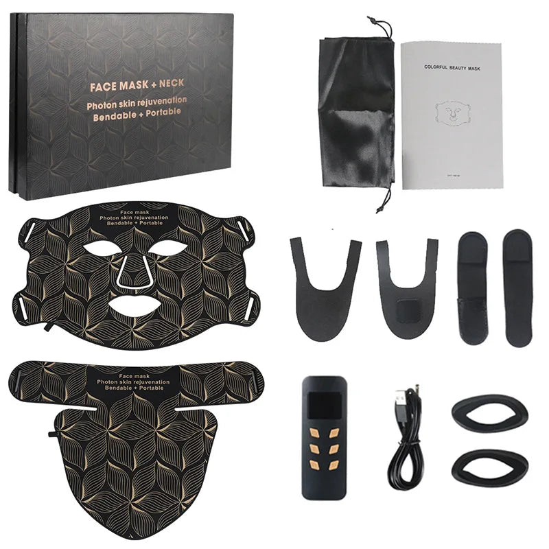 LED Light Therapy Face & Neck Mask 8 Colors Professional Anti-Aging & Acne Treatment