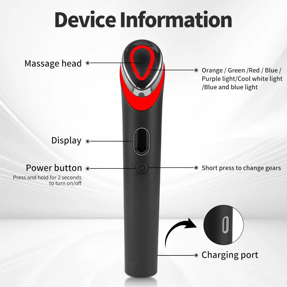 Booster Pro 7 Colors LED Light Therapy Facial Device – Anti-Aging Skin Tool