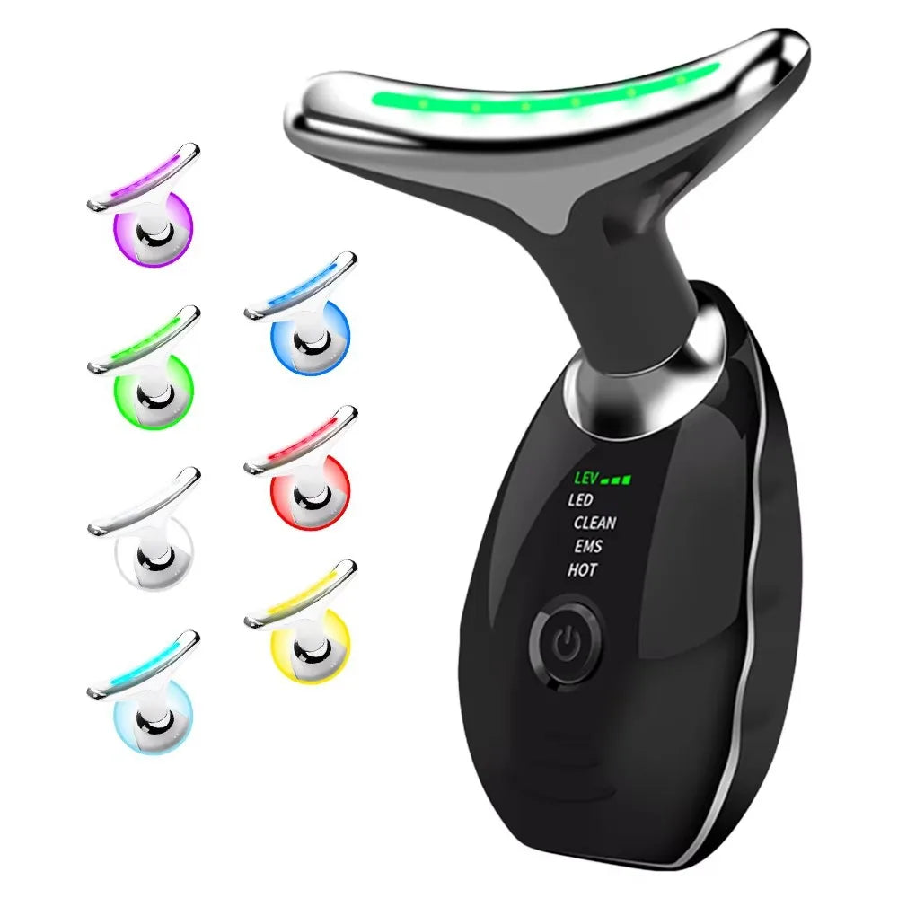 7-Color LED Face &amp; Neck Lifting Massager   Professional Anti-Aging Beauty Device
