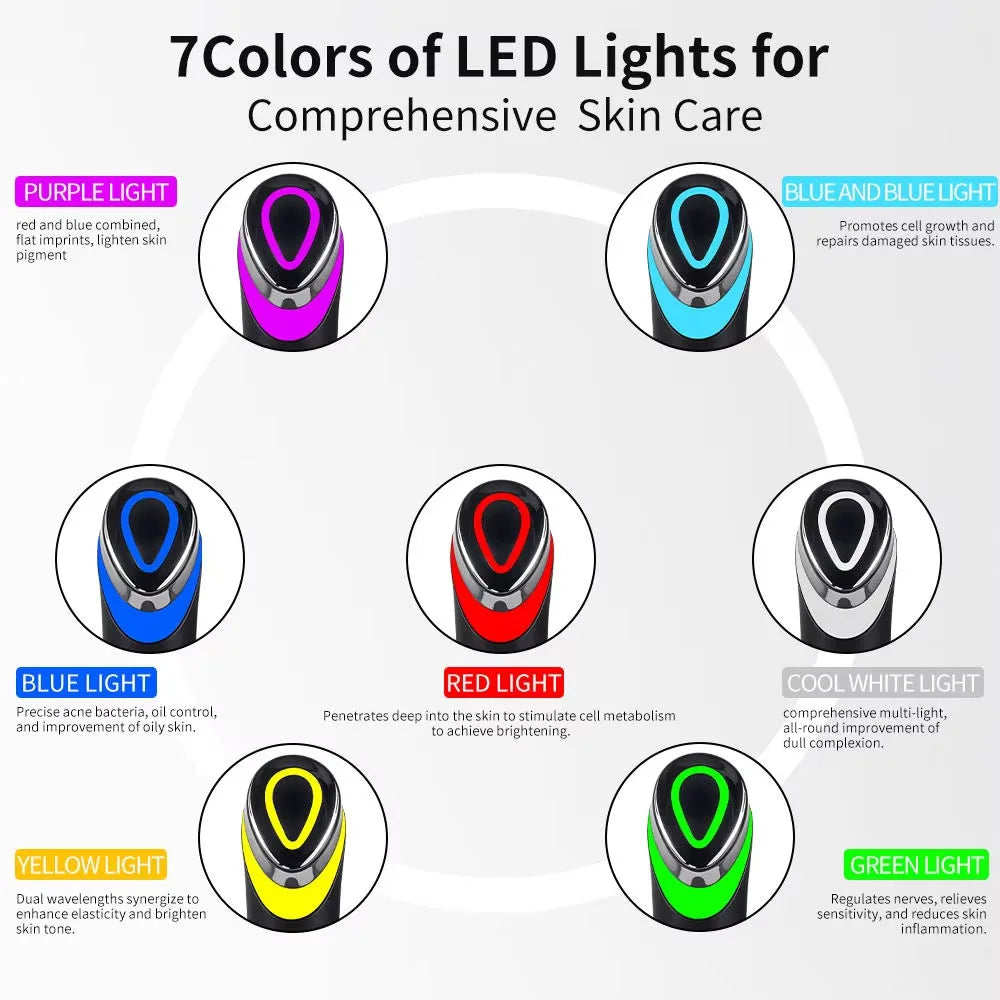 Booster Pro 7 Colors LED Light Therapy Facial Device – Anti-Aging Skin Tool
