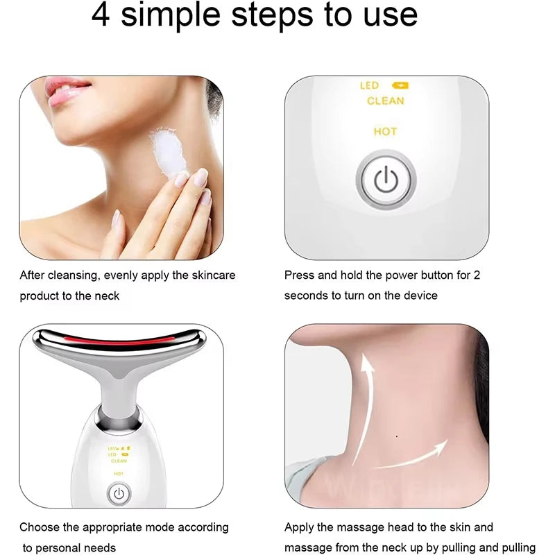 7-Color LED Face &amp; Neck Lifting Massager   Professional Anti-Aging Beauty Device