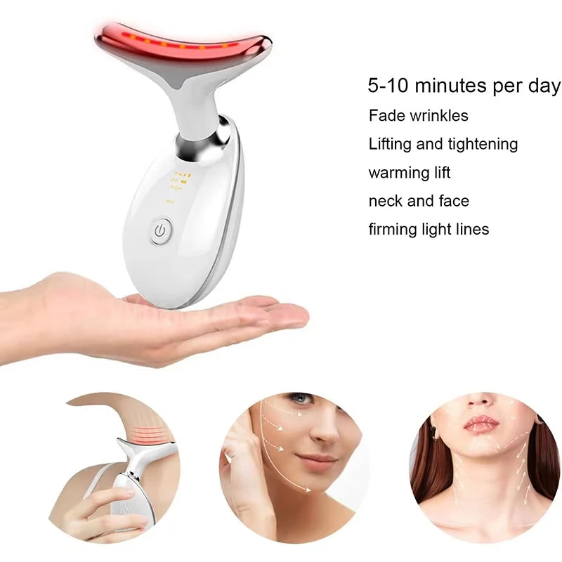 7-Color LED Face &amp; Neck Lifting Massager   Professional Anti-Aging Beauty Device