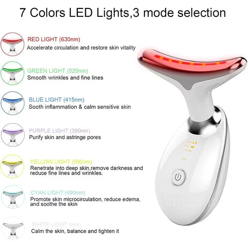 7-Color LED Face &amp; Neck Lifting Massager   Professional Anti-Aging Beauty Device